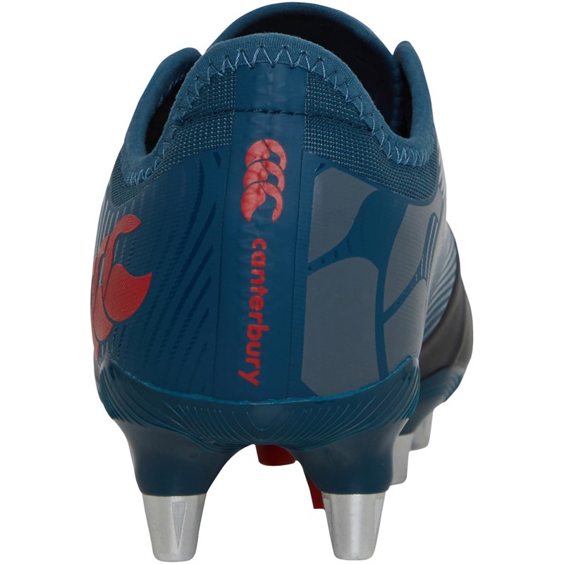 Canterbury Junior Phoenix Genesis Pro SG Soft Ground Rugby Boots Blue/Black/Grey