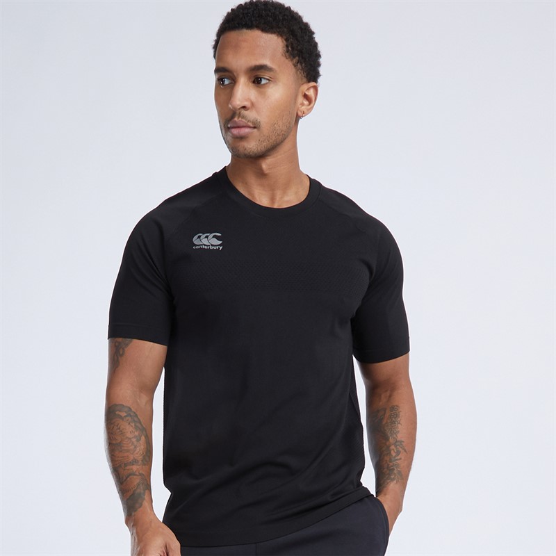 Canterbury Mens Vapodri Seamless Top Black/Grey