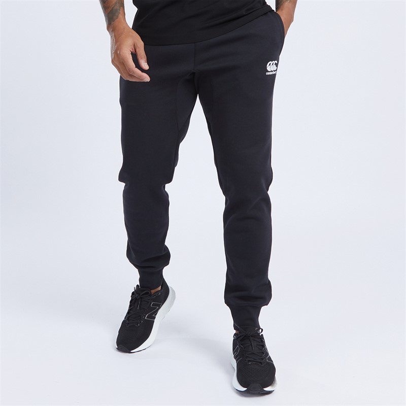 Canterbury Mens Tapered Cuff Fleece Sweat Pants Black