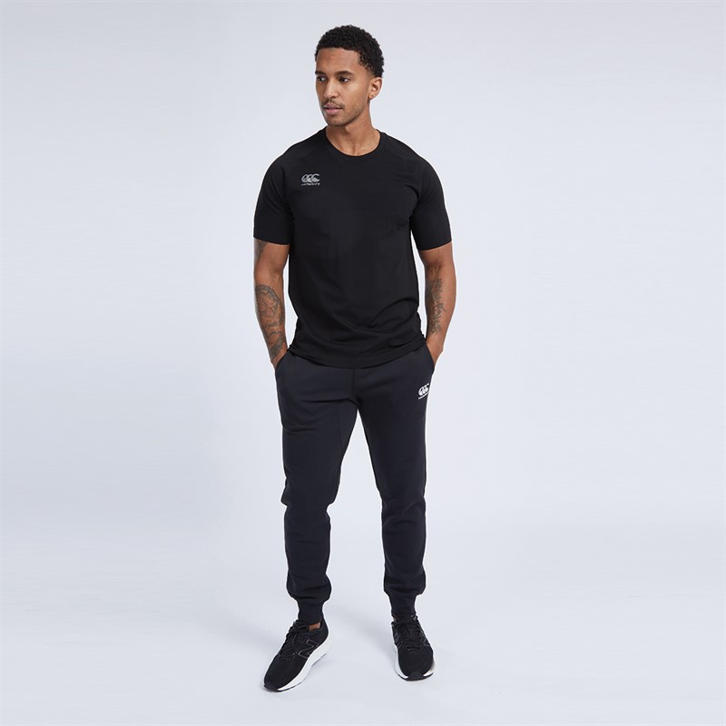 Canterbury Mens Tapered Cuff Fleece Sweat Pants Black