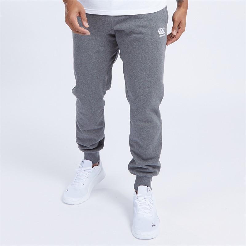 Canterbury Mens Tapered Cuff Fleece Sweat Pants Charcoal Marl