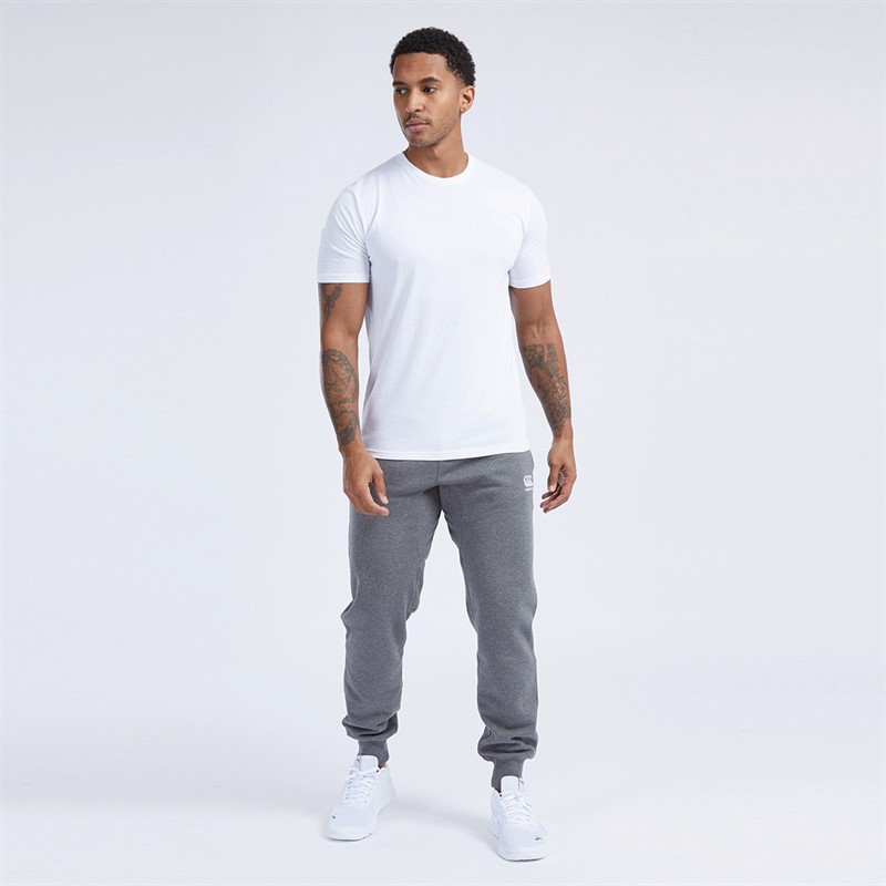 Canterbury Mens Tapered Cuff Fleece Sweat Pants Charcoal Marl