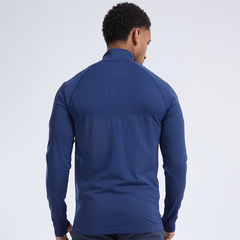 Canterbury Mens Vapodri Seamless Half Zip Top Navy