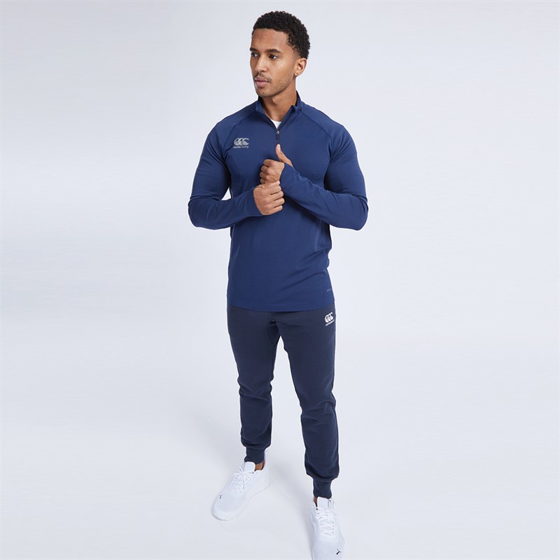 Canterbury Mens Vapodri Seamless Half Zip Top Navy