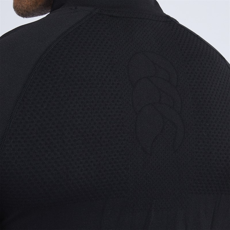 Canterbury Mens Vapodri Seamless Half Zip Top Black/Grey