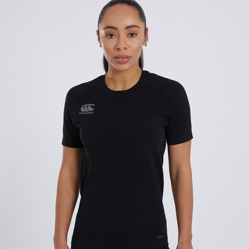 Canterbury Womens Vapodri Seamless Top Black/Grey