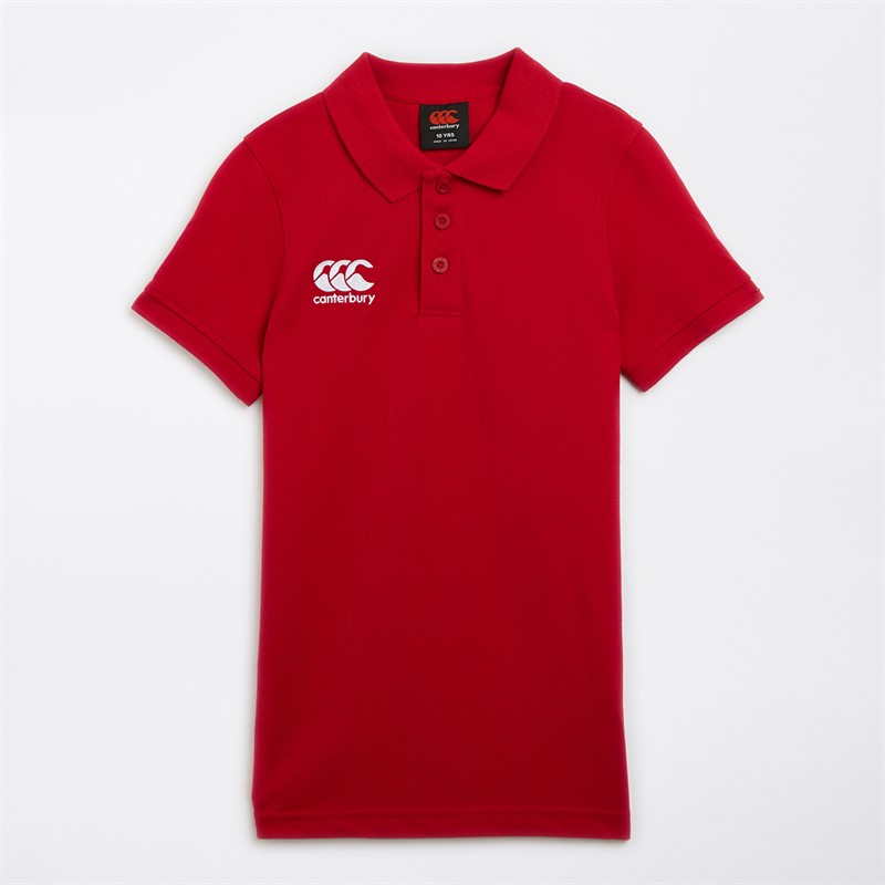 Canterbury Junior Boys Waimak Polo Flag Red