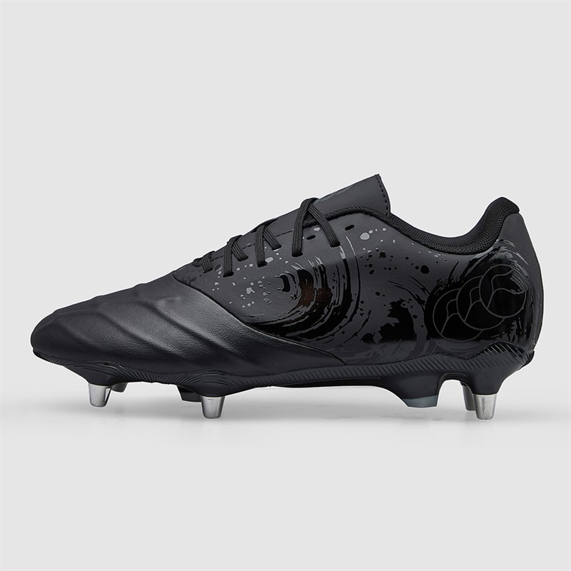 Canterbury Mens Phoenix Genesis Team SG Soft Ground Rugby Boots Black/Silver