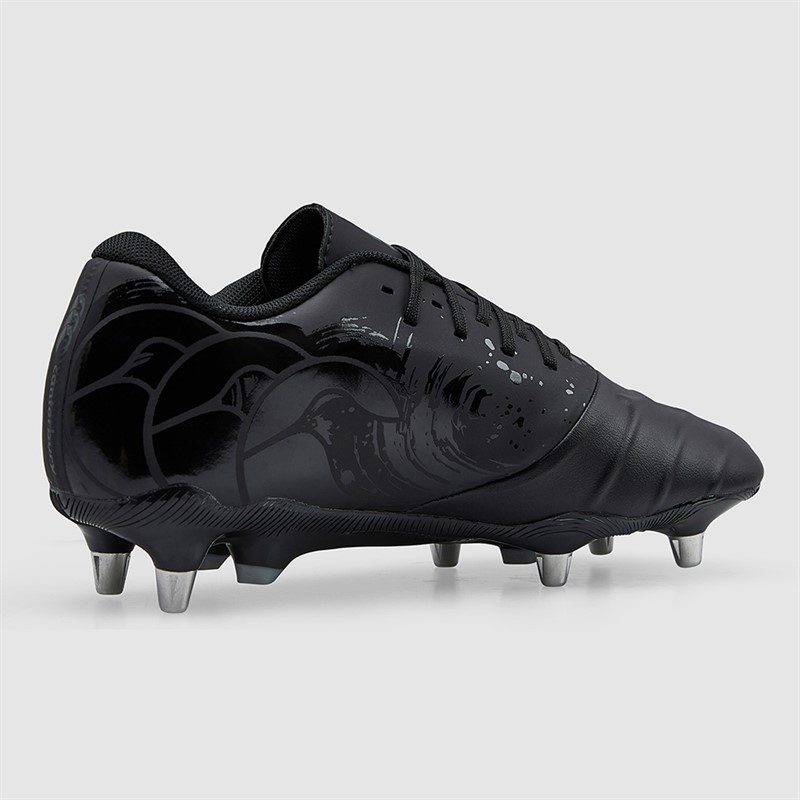Canterbury Mens Phoenix Genesis Team SG Soft Ground Rugby Boots Black/Silver