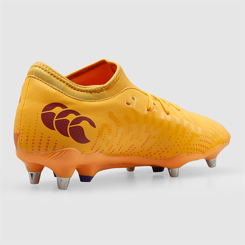 Canterbury Mens Speed Infinite Team SG Soft Ground Rugby Boots Yellow/Orange