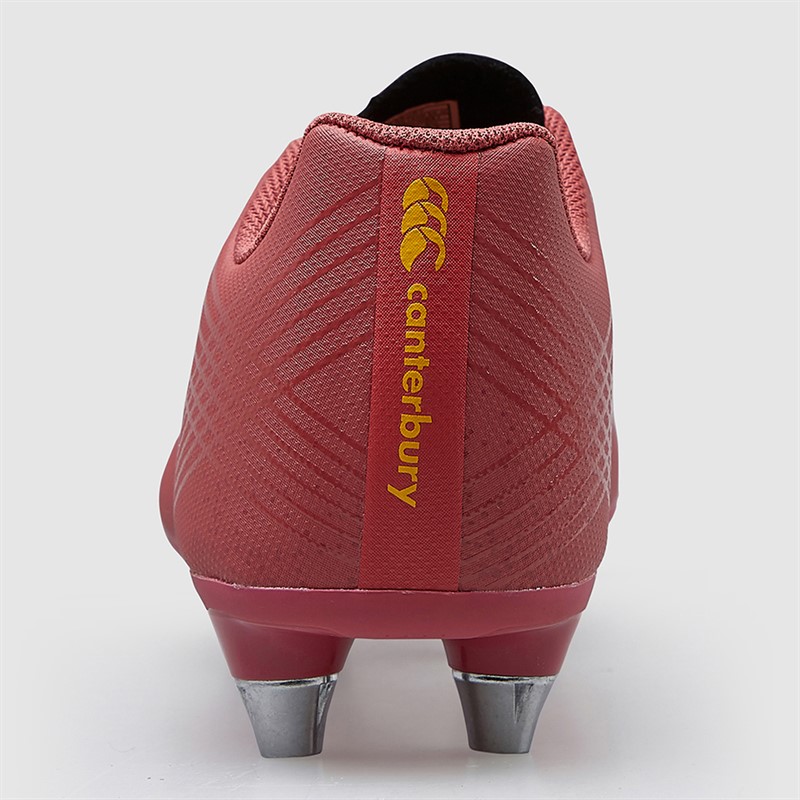 Canterbury Junior Stampede Groundbreak Team SG Soft Ground Rugby Boots Purple/Orange