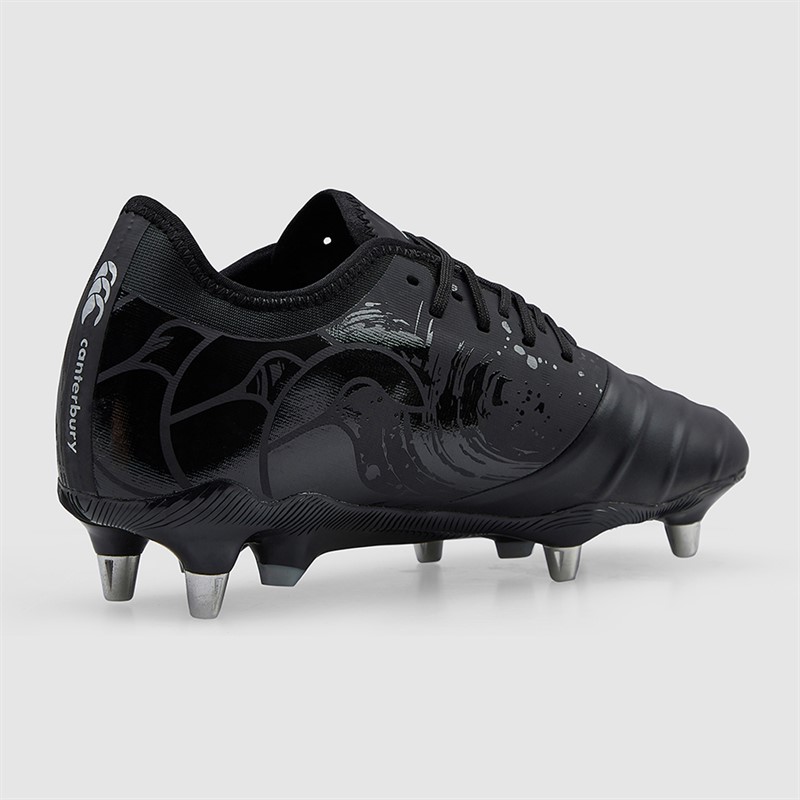 Canterbury Mens Phoenix Genesis Pro SG Soft Ground Rugby Boots Black/Silver
