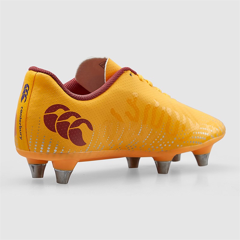Canterbury Junior Speed Infinite Team SG Soft Ground Rugby Boots Yellow/Orange