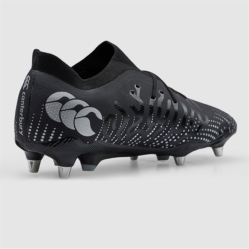Canterbury Mens Speed Infinite Pro SG Soft Ground Rugby Boots Black/Silver