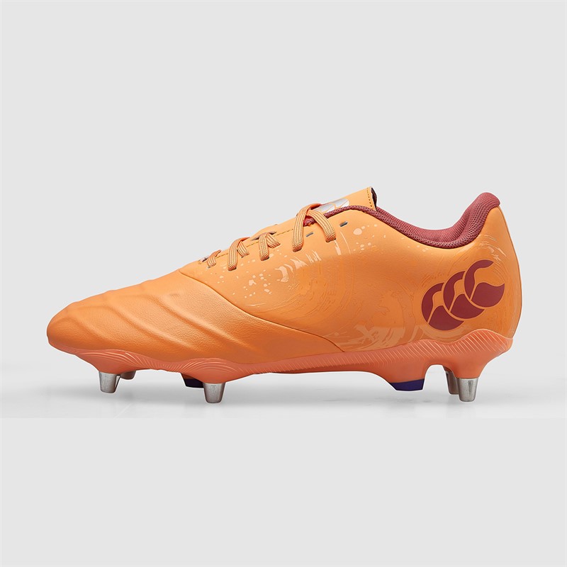 Canterbury Mens Phoenix Genesis Team SG Soft Ground Rugby Boots Orange/Yellow