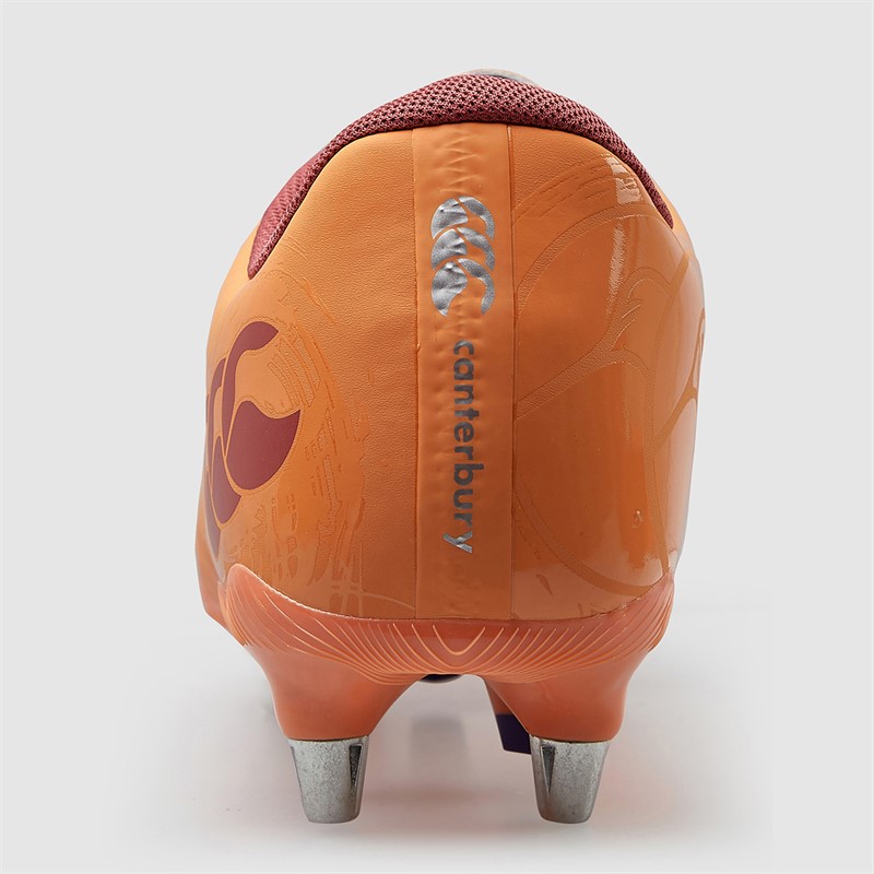 Canterbury Mens Phoenix Genesis Team SG Soft Ground Rugby Boots Orange/Yellow