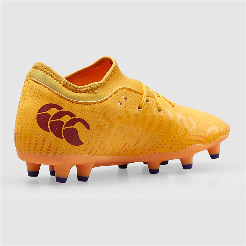 Canterbury Mens Speed Infinite Team FG Firm Ground Rugby Boots Yellow/Orange