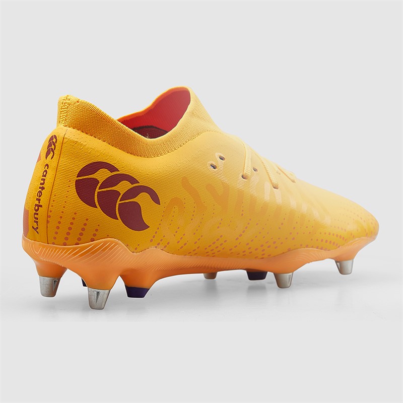Canterbury Mens Speed Infinite Pro SG Soft Ground Rugby Boots Yellow/Orange