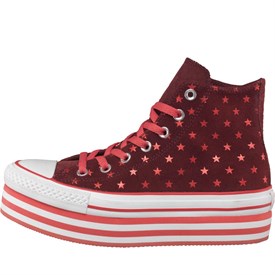 converse andorra trainers polka dots platform ct hi womens pink star mandmdirect