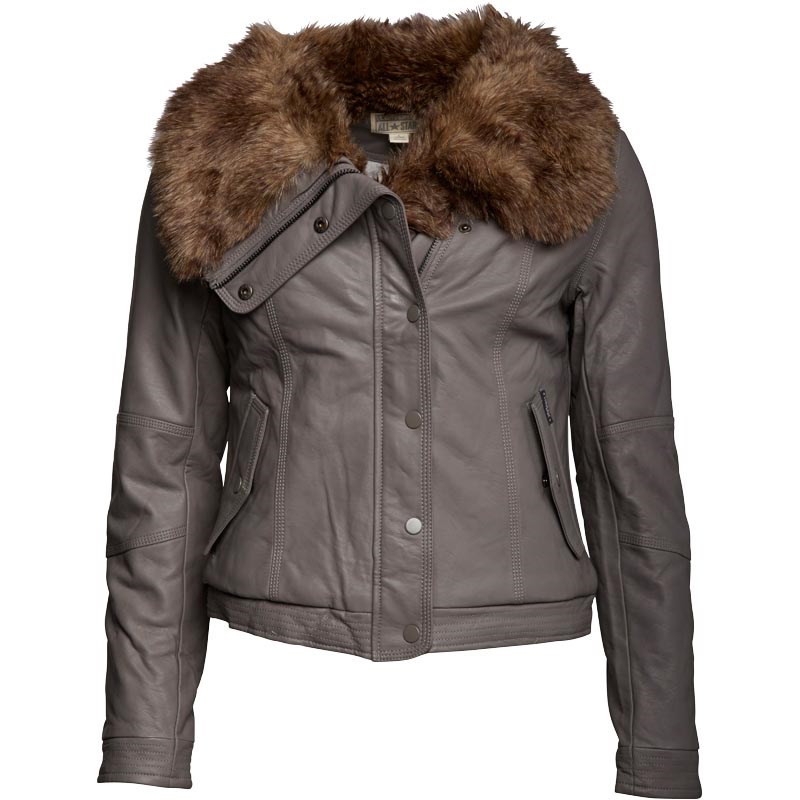 Converse Womens Tully Asymmetric Sherpa Collar Biker Jacket Converse Womens Tully Asymmetric Sherpa Collar Biker Jacket Charcoal Grey