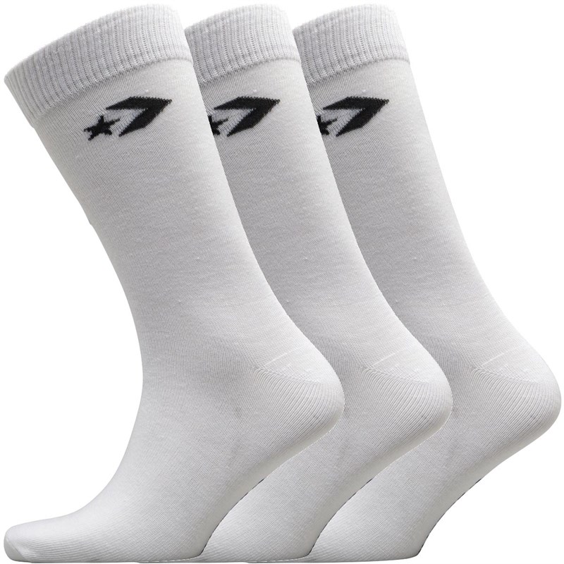 Converse Chaussettes Crew Trois Pack Blanc