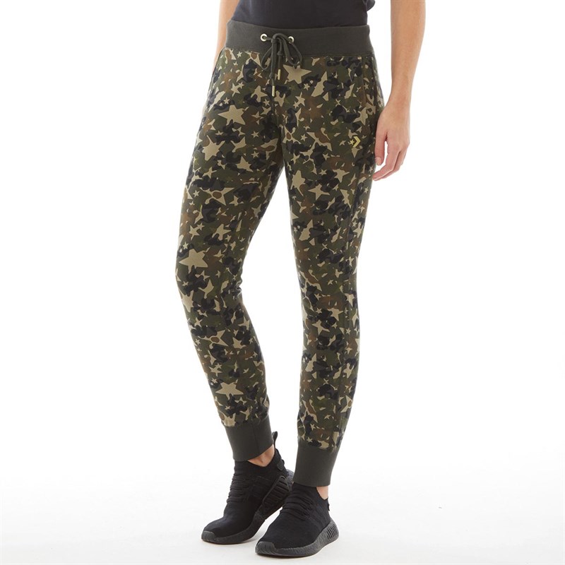 Buy Converse Womens Essentials Star Camo Fleece Pants Khaki Multi