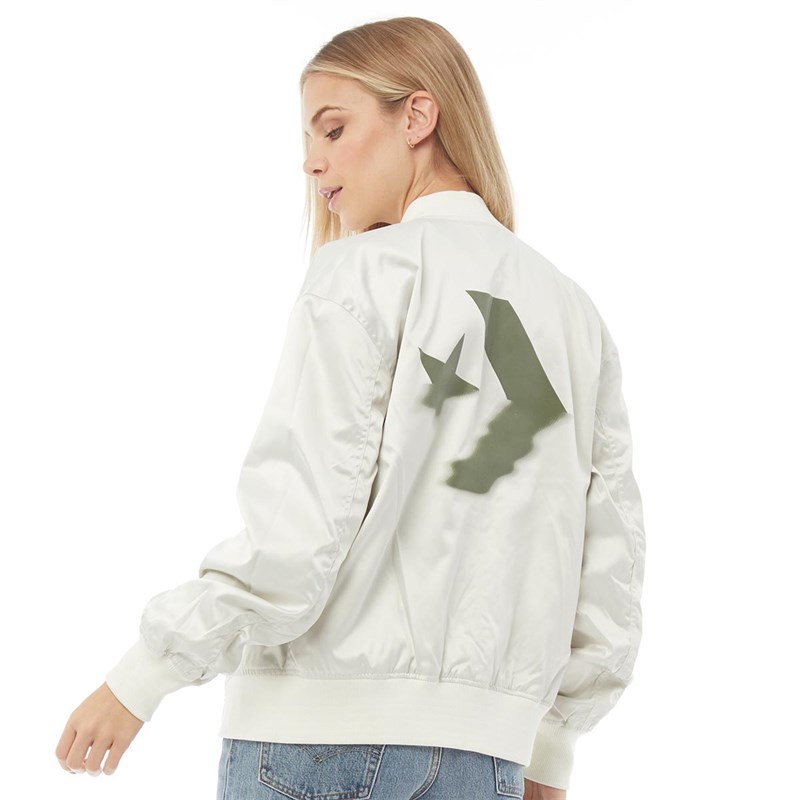 Buy Converse Womens Reversible Oversized MA 1 Bomber Jacket Egret