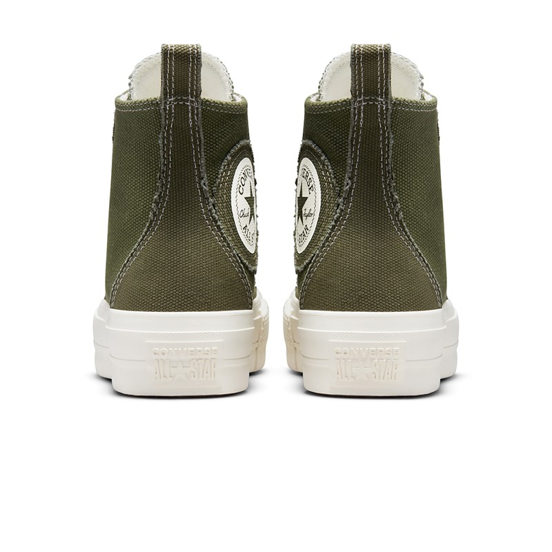 Converse Womens Chuck Taylor All Star Lift Platform Oversized Patch Trainers Utility/Egret/Egret