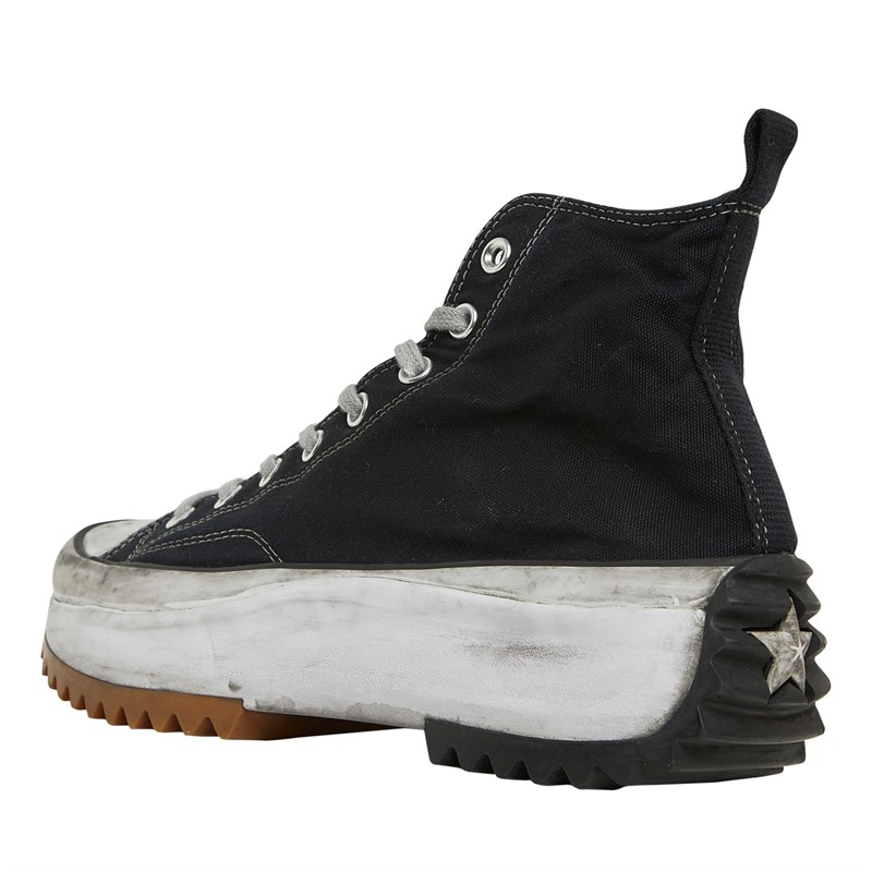 Converse Run Star Hike Platform Smoked Canvas Trainers Black Smoke In