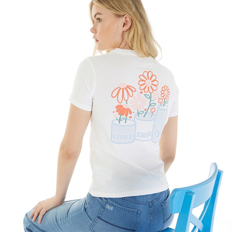 Converse Womens Spring Blooms T-Shirt White