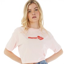 Converse Womens Y2K Heart Cropped Oversized T-Shirt Donut Glaze