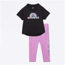 Converse Infant Girls Graphic T-Shirt And Leggings Set Grape Fizz