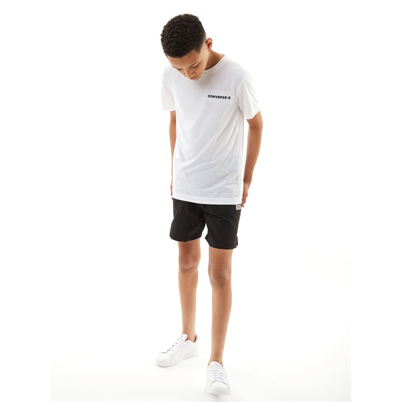 Converse Junior Boys Wordmark T-Shirt White