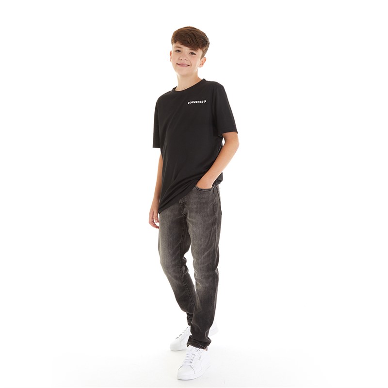 Converse Junior Boys Wordmark T-Shirt Black