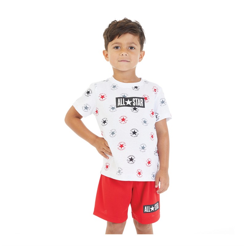 Converse Boys Logo T-Shirt And Shorts Set University Red