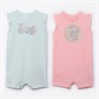 Converse Infant Girls Graphic Two Pack Rompers Aqua Mist