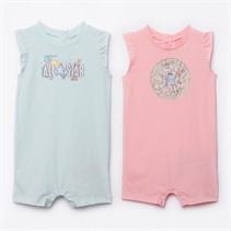 Converse Infant Girls Graphic Two Pack Rompers Aqua Mist