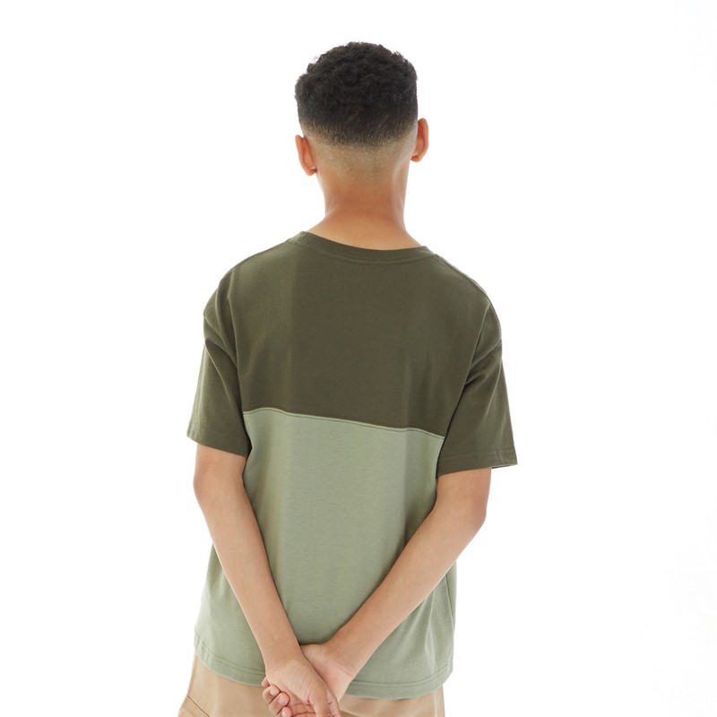 Converse Junior Boys Relaxed Colourblock T-Shirt Light Field Surplus