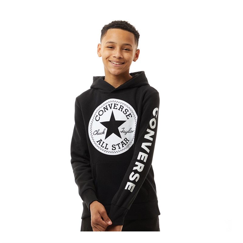 Converse Junior Boys Signature Chuck Patch Hoodie Black