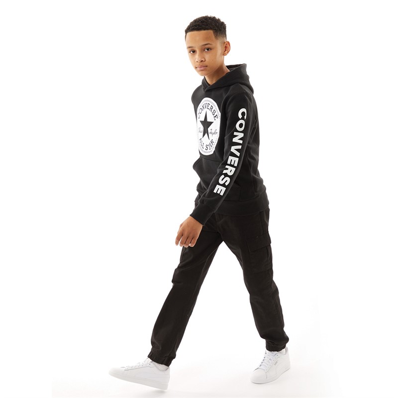 Converse Junior Boys Signature Chuck Patch Hoodie Black