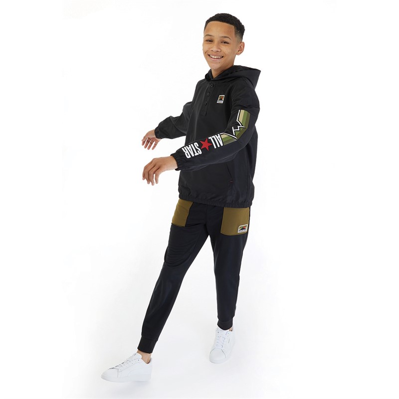 Converse Junior Boys Geared Up Hooded Jacket Black