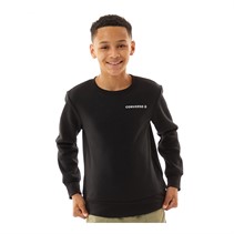 Converse Junior Boys Wordmark Crew Sweatshirt Black