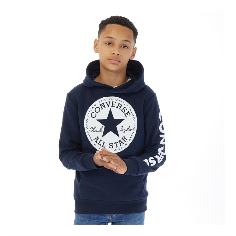 Converse Junior Boys Signature Chuck Patch Hoodie Obsidian