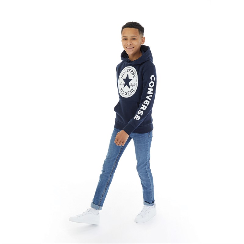 Converse Junior Boys Signature Chuck Patch Hoodie Obsidian