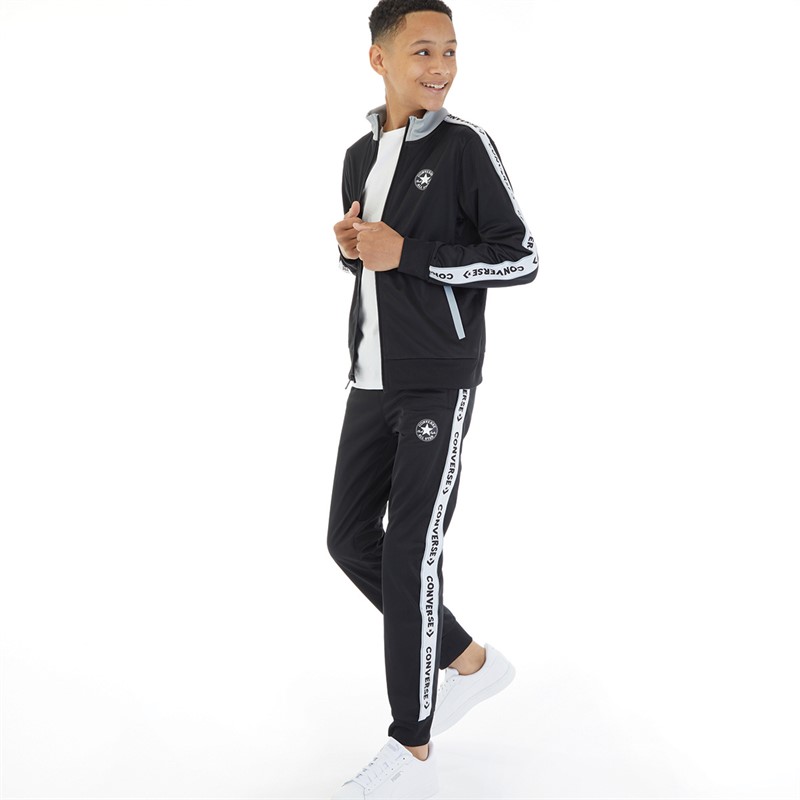 Converse Junior Boys Chuck Tricot Tracksuit Black/Wolf Grey