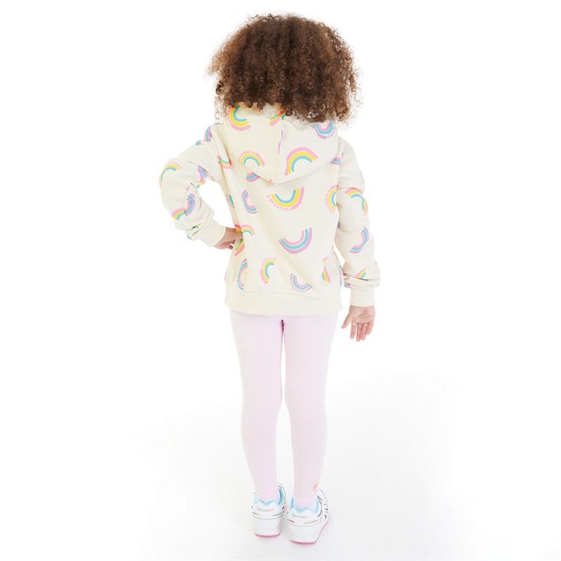 Converse Girls Rainbow Printed Hoodie And Leggings Set Pink Foam