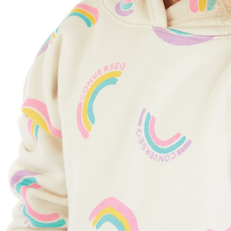 Converse Girls Rainbow Printed Hoodie And Leggings Set Pink Foam