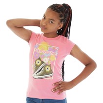 Converse Junior Girls Chuck Taylor Classic T-Shirt Oops Pink