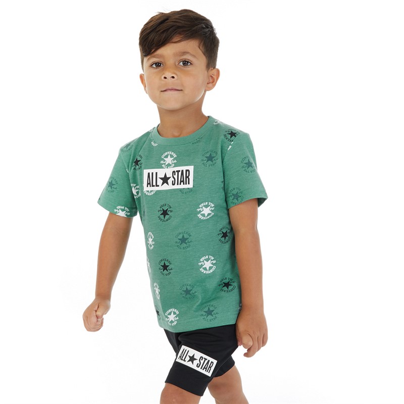 Converse Boys Logo T-Shirt And Shorts Set Black