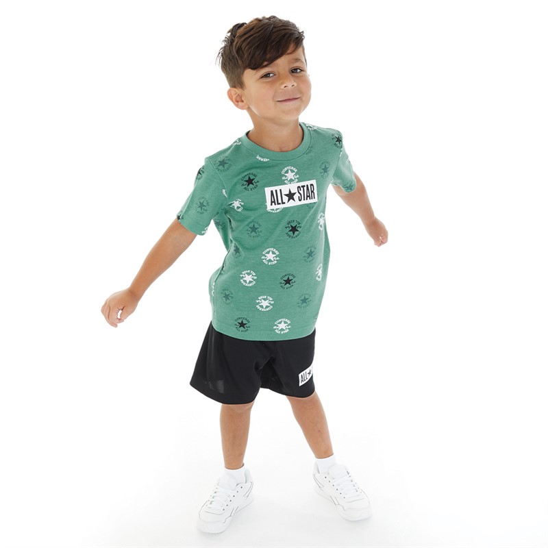 Converse Boys Logo T-Shirt And Shorts Set Black